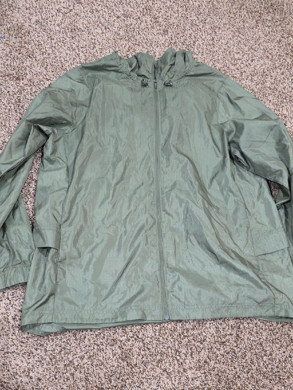 Avia Olive Utility Hooded Windbreaker Jacket